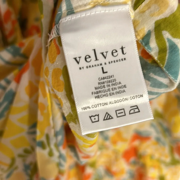 Bloomingdale’s Velvet Cottagecore Buttery Yellow All Over Floral Print Sun Dress - Picture 9 of 11